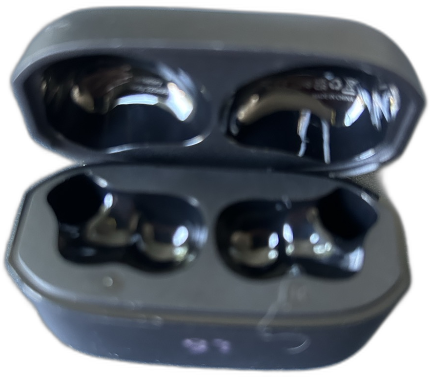 beStylic BS95 Elite Crystal Edition — silver wireless earbuds with crystal charging case